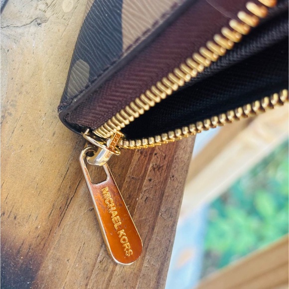 Michael Kors Brown and Gold Wristlet - Picture 3 of 4